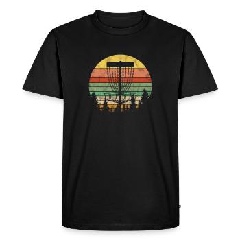 Disc Golf - Men's Premium Organic T-Shirt - black - Front - Nico (187cm)