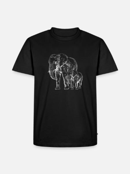 Éléphant - T-shirt Premium bio Homme - noir