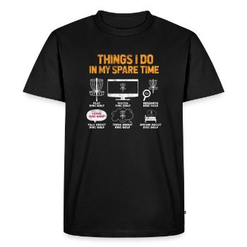 Disc Golf - Men's Premium Organic T-Shirt - black - Front - Nico (187cm)
