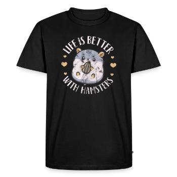 Hamster - T-shirt Premium bio Homme - noir - Devant - Nico (187cm)