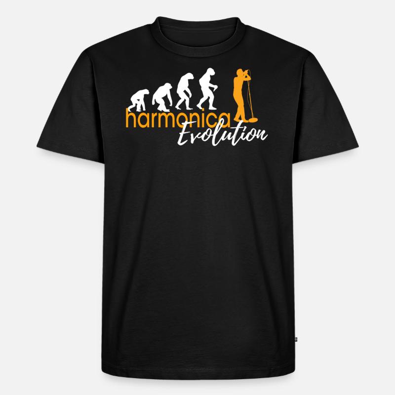 ÉVOLUTION DE L’HARMONICA - T-shirt Premium bio Homme - noir