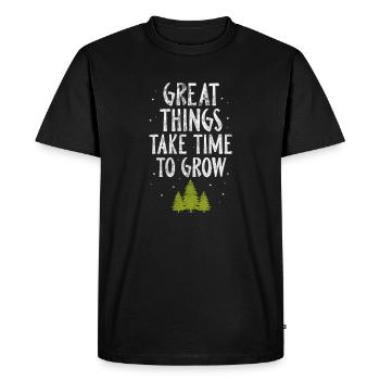 Forêt - T-shirt Premium bio Homme - noir - Devant - Nico (187cm)