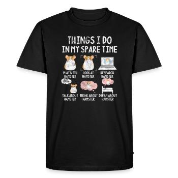 Hamster - T-shirt Premium bio Homme - noir - Devant - Nico (187cm)