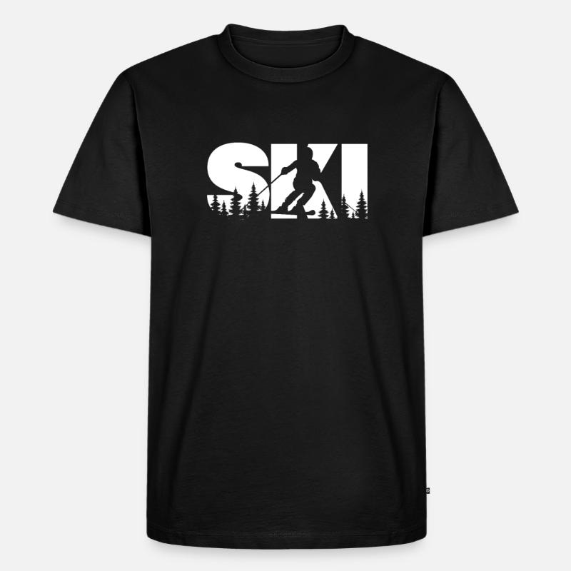 Ski - Männer Premium Bio T-Shirt - Schwarz