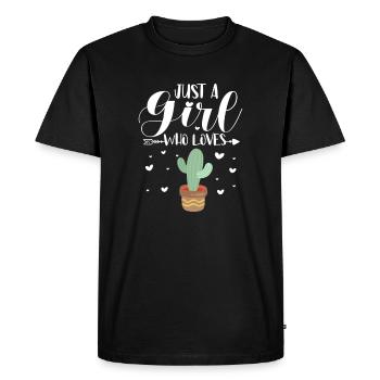 Cactus Fille Cactus Fille Fille Cadeau - T-shirt Premium bio Homme - noir - Devant - Nico (187cm)
