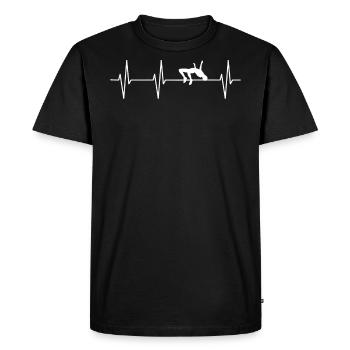 My Heart Beats For High Jumping - Men's Premium Organic T-Shirt - black - Front - Nico (187cm)