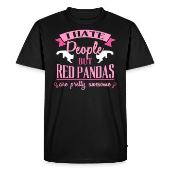 Drôle de chemise de panda rouge pour les filles et les femmes qui aiment - T-shirt Premium bio Homme - noir - Devant - Nico (187cm)