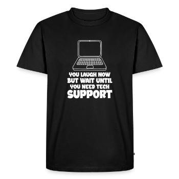 Technical Support Computer It Admin Gift - Men's Premium Organic T-Shirt - black - Front - Nico (187cm)