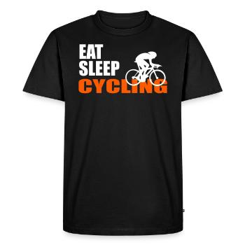 EAT. SLEEP. CYCLING. REPEAT. - Men's Premium Organic T-Shirt - black - Front - Nico (187cm)