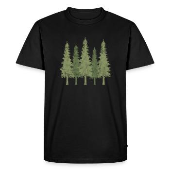 Forêt - T-shirt Premium bio Homme - noir - Devant - Nico (187cm)