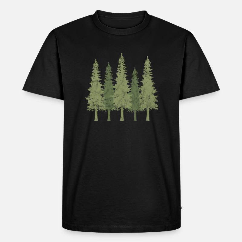 Wald - Männer Premium Bio T-Shirt - Schwarz