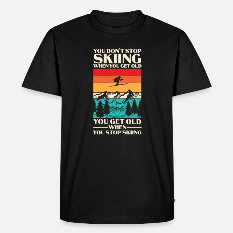 Ski - Männer Premium Bio T-Shirt - Schwarz