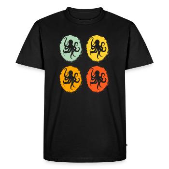 poulpe poulpe mer vie marine animal poulpe - T-shirt Premium bio Homme - noir - Devant - Nico (187cm)