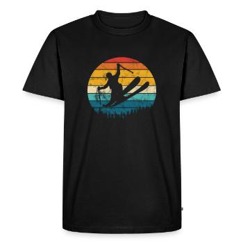 Ski Ski Neige Hiver Vacances au ski Cadeau - T-shirt Premium bio Homme - noir - Devant - Nico (187cm)