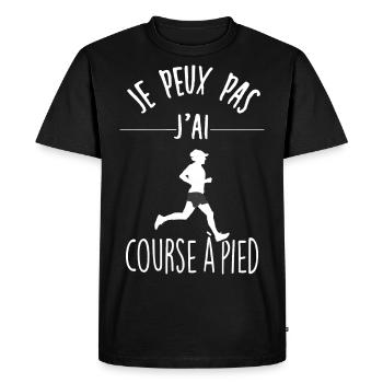 Je peux pas j'ai Course à pied - T-shirt Premium bio Homme - noir - Devant - Nico (187cm)