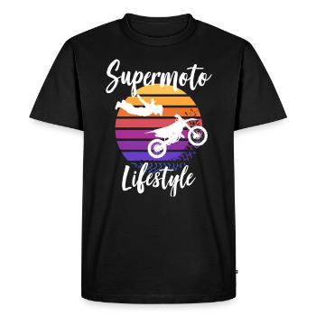 Moto Supermoto Biker Lifestyle - T-shirt Premium bio Homme - noir - Devant - Nico (187cm)