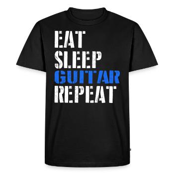 Eat. Sleep. Guitar. Repeat. - Men's Premium Organic T-Shirt - black - Front - Nico (187cm)