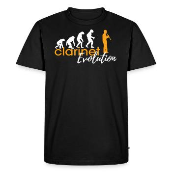 ÉVOLUTION DE LA CLARINETTE - T-shirt Premium bio Homme - noir - Devant - Nico (187cm)