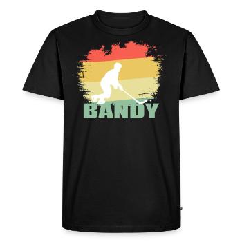 Tshirt Bandy rétro - T-shirt Premium bio Homme - noir - Devant - Nico (187cm)