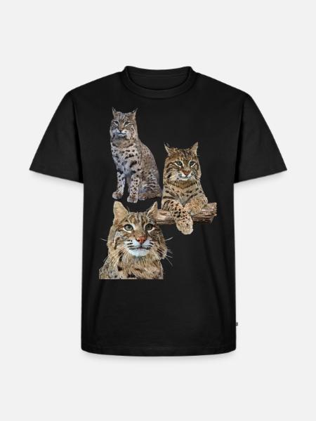 Luchs - Männer Premium Bio T-Shirt - Schwarz