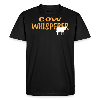 Cow Whisperer Graphic Tshirt - Men's Premium Organic T-Shirt - black - Front - Nico (187cm)