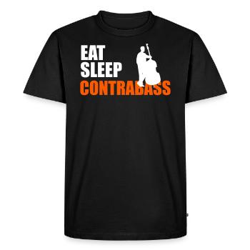 MANGER. DORMIR. CONTREBASSE. RÉPÉTER. - T-shirt Premium bio Homme - noir - Devant - Nico (187cm)