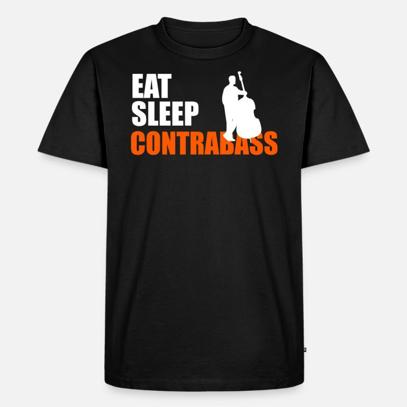 EAT. SLEEP. CONTRABASS. REPEAT. - Männer Premium Bio T-Shirt - Schwarz