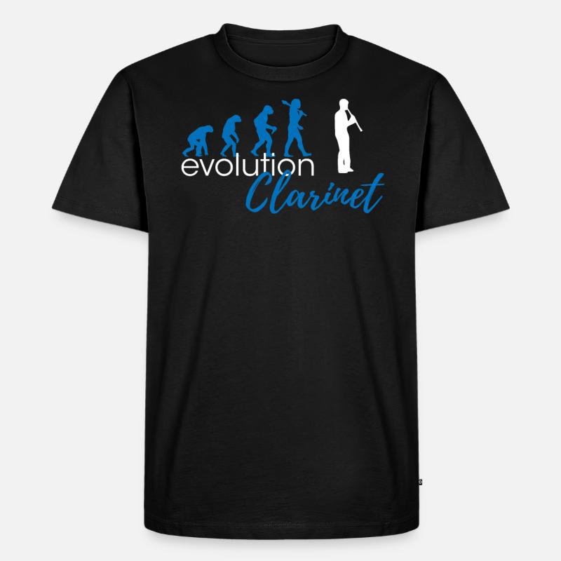 Clarinet Evolution - Männer Premium Bio T-Shirt - Schwarz