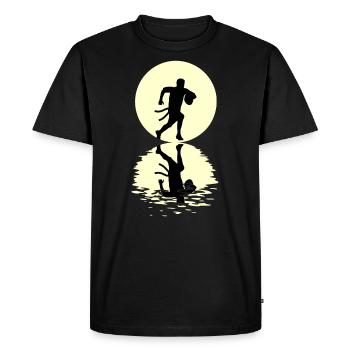 Flag Football Lune - T-shirt Premium bio Homme - noir - Devant - Nico (187cm)