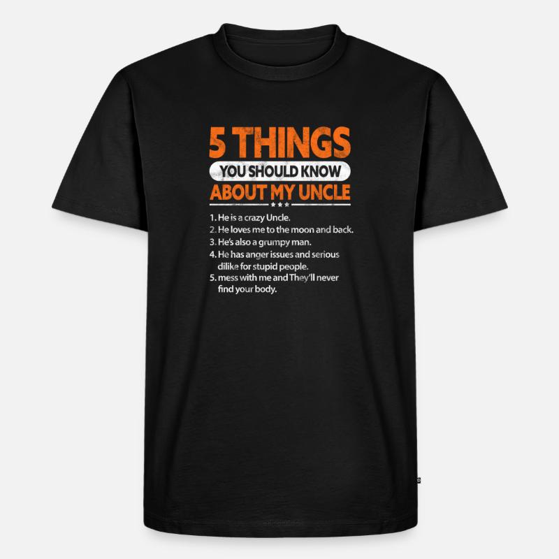 Onkel - Männer Premium Bio T-Shirt - Schwarz