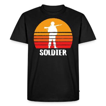 Le soldat - T-shirt Premium bio Homme - noir - Devant - Nico (187cm)