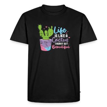 Cactus - T-shirt Premium bio Homme - noir - Devant - Nico (187cm)