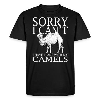Camels Funny Tee Shirt - Men's Premium Organic T-Shirt - black - Front - Nico (187cm)