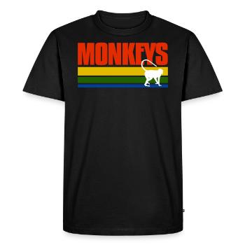 Monkeys Vintage Tea - Men's Premium Organic T-Shirt - black - Front - Nico (187cm)