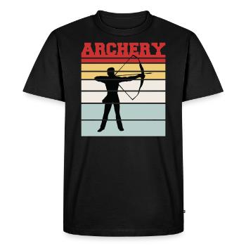 Thé de l’équipe de tir à l’arc rétro - T-shirt Premium bio Homme - noir - Devant - Nico (187cm)