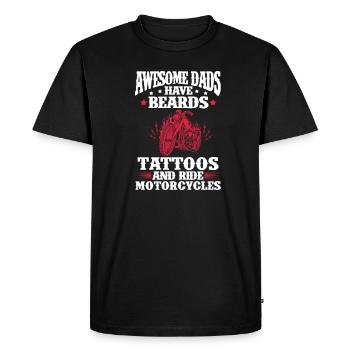 Biker Dad - Men's Premium Organic T-Shirt - black - Front - Nico (187cm)