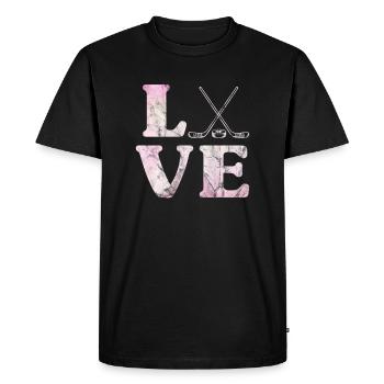 Masque de hockey sur glace Hockey Girl Ice Hockey Team Cadeau - T-shirt Premium bio Homme - noir - Devant - Nico (187cm)