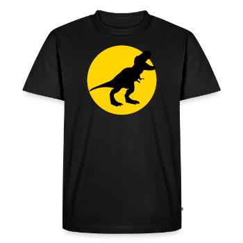 dinosaur and moon - Men's Premium Organic T-Shirt - black - Front - Nico (187cm)