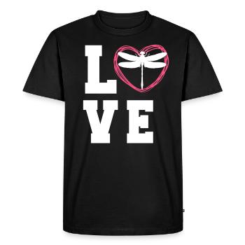 Dragonfly Tshirt Pour Femmes - T-shirt Premium bio Homme - noir - Devant - Nico (187cm)