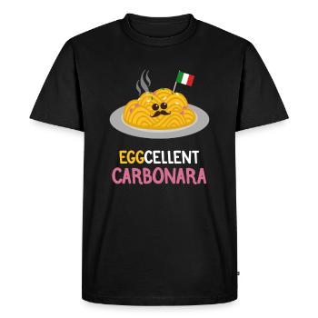 Spaghetti Carbonara | | italien Cadeau - T-shirt Premium bio Homme - noir - Devant - Nico (187cm)
