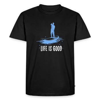 SOUPER - T-shirt Premium bio Homme - noir - Devant - Nico (187cm)