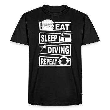 Chemise de plongée pour hommes - T-shirt Premium bio Homme - noir - Devant - Nico (187cm)