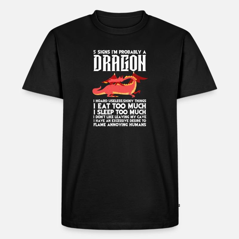 Drache - Männer Premium Bio T-Shirt - Schwarz
