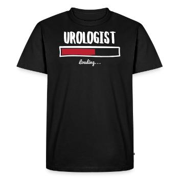 Funny Urologist Design - Men's Premium Organic T-Shirt - black - Front - Nico (187cm)