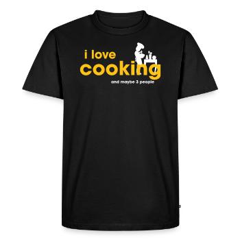 J’adore cuisiner - T-shirt Premium bio Homme - noir - Devant - Nico (187cm)