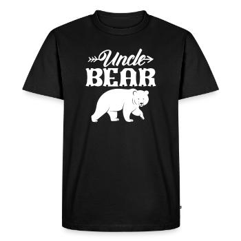 Oncle Ours Nièce Neveu Famille Frère Cadeau - T-shirt Premium bio Homme - noir - Devant - Nico (187cm)