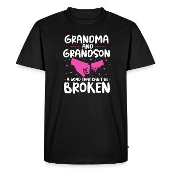 Grand-mère Petits-enfants - T-shirt Premium bio Homme - noir - Devant - Nico (187cm)