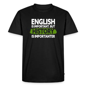 History - Men's Premium Organic T-Shirt - black - Front - Nico (187cm)