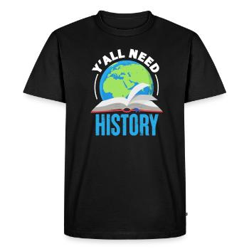 History - Men's Premium Organic T-Shirt - black - Front - Nico (187cm)