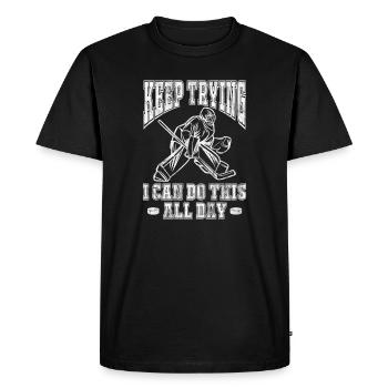 Masque de hockey sur glace Hockey Hockey Gardien de but Cadeau - T-shirt Premium bio Homme - noir - Devant - Nico (187cm)